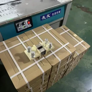 High Current DC Shunt Resistor with Base sitting on Stack of Securely Strapped Cartons Ready for Global Export