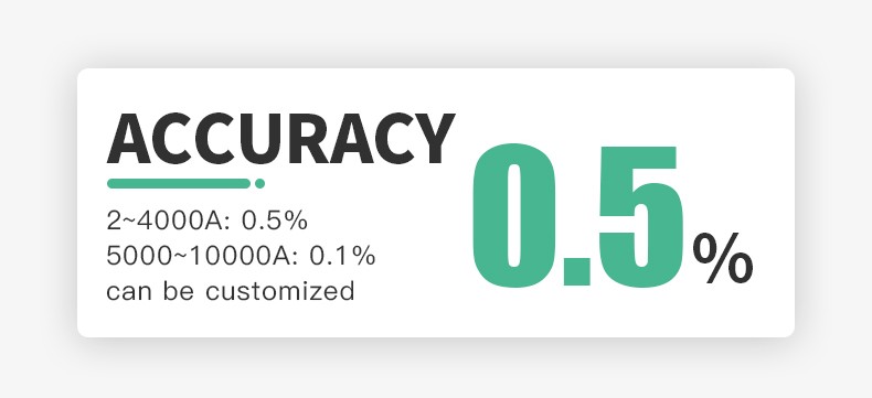 DC Shunt Accuracy Ratings: 0.5% for 2A-4000A and 0.1% for 5000A-10000A - Customizable Precision Options