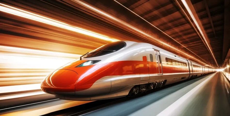 The second image illustrates a high-speed train in motion, representing advanced transportation and mobility. Such modes of transport rely heavily on precise and durable electrical systems, where components like DC shunts are used to measure and regulate the electric currents, contributing to the performance and safety of the vehicles.